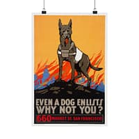 1690409811543901285_2048.jpeg Even a Dog Enlists, Why Not You - Mildred T. Moody (c. 1914-1916) - Patriotic WWI Poster Print