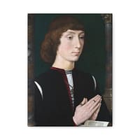 17059432191146278523_2048.jpeg Portrait of a Young Man at Prayer – Hans Memling (c. 1485-1490) – Renaissance Canvas Print