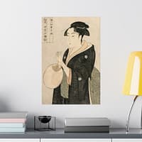 17156011634992315274_2048.jpeg Woman Holding a Fan - Kitagawa Utamaro (c. 1793) - Japanese Woodblock Poster Print