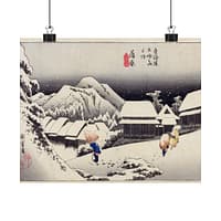 17314369013914298820_2048.jpeg Evening Snow at Kanbara – Utagawa Hiroshige (1833) – Japanese Woodblock Poster Print