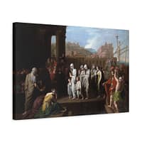 1755260975547550864_2048.jpeg Agrippina Landing at Brundisium with the Ashes of Germanicus – Benjamin West (1768) – Classical Canvas Print