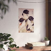 17727039626603047918_2048.jpeg Three Beauties of the Present Day - Kitagawa Utamaro (c. 1792-93) - Japanese Woodblock Poster Print