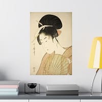 17834915545748152588_2048.jpeg Woman Holding a Round Fan - Kitagawa Utamaro (c. 1792-1802) - Japanese Woodblock Poster Print