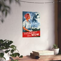 18354966374507559056_2048-1.jpeg The girl he left behind is still behind him - She's a WOW - Adolph Treidler (1943) - Patriotic WWII Poster Print