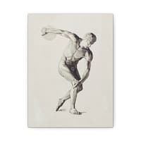 2147353889092561621_2048.jpeg Gipsmodel van Discuswerper - Male Anatomical Study - Jan Veth (c. 1874-1925) - Vintage Art Canvas Print