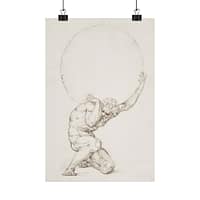 2147714685699032086_2048.jpeg Crouching Figure of Atlas - Baldassare Tommaso Peruzzi (c. 1481–1536) - Vintage Art Poster Print