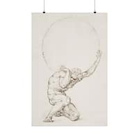 2279349192508929314_2048.jpeg Crouching Figure of Atlas - Baldassare Tommaso Peruzzi (c. 1481–1536) - Vintage Art Poster Print