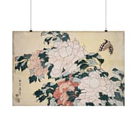 2583673714512753113_2048.jpeg Peonies and Butterfly – Katsushika Hokusai (c. 1833-34) – Japanese Woodblock Poster Print