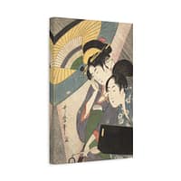 2969577196526449499_2048.jpeg Geisha and Attendant on a Rainy Night – Kitagawa Utamaro (c. 1797) – Japanese Woodblock Canvas Print