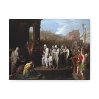 3375807960441134594_2048.jpeg Agrippina Landing at Brundisium with the Ashes of Germanicus – Benjamin West (1768) – Classical Canvas Print