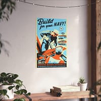 3479989779398090370_2048.jpeg Build for your Navy! Enlist! - R. Muchley (c. 1941-43) - Patriotic WWII Poster Print