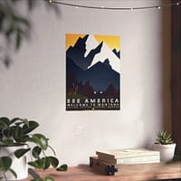 3539685593061146601_2048.jpeg See America: Welcome to Montana – Works Progress Administration (c. 1930s) – Vintage Travel Poster Print