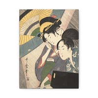 364932893171737253_2048.jpeg Geisha and Attendant on a Rainy Night – Kitagawa Utamaro (c. 1797) – Japanese Woodblock Canvas Print