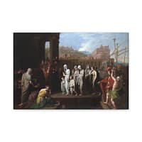 3719849878199646186_2048.jpeg Agrippina Landing at Brundisium with the Ashes of Germanicus – Benjamin West (1768) – Classical Canvas Print
