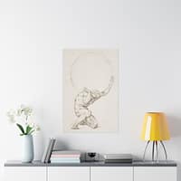 3722375549360924957_2048.jpeg Crouching Figure of Atlas - Baldassare Tommaso Peruzzi (c. 1481–1536) - Vintage Art Poster Print