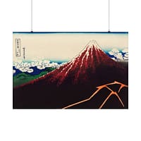 4274004787661883430_2048.jpeg Thunderstorm Beneath the Summit (Sanka Hakuu, Black Fuji) - Katsushika Hokusai (c. 1830-32) - Japanese Woodblock Poster Print