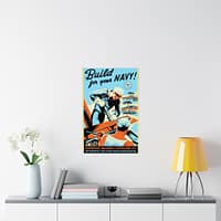 4279739285213694452_2048.jpeg Build for your Navy! Enlist! - R. Muchley (c. 1941-43) - Patriotic WWII Poster Print