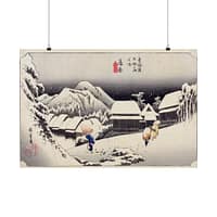 4436298469076339039_2048.jpeg Evening Snow at Kanbara – Utagawa Hiroshige (1833) – Japanese Woodblock Poster Print