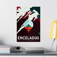 4479282110429768273_2048.jpeg Visit Beautiful Southern Enceladus - NASA Travel Ad (2016) - Space Age Poster Print
