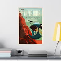 4697404901965895405_2048.jpeg Olympus Mons - The Solar System's Highest Peak - NASA Travel Ad (2015) - Space Age Poster Print