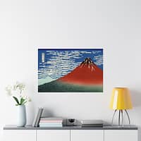 5068342366602766194_2048.jpeg Red Fuji (South Wind, Clear Sky) – Katsushika Hokusai (c. 1830-32) – Japanese Woodblock Poster Print