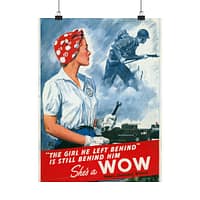 537059580257617944_2048-1.jpeg The girl he left behind is still behind him - She's a WOW - Adolph Treidler (1943) - Patriotic WWII Poster Print