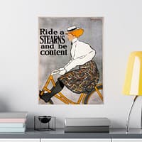 5415825819465007866_2048.jpeg Ride a Stearns and Be Content ad – Edward Penfield (1896) – Art Nouveau Poster Print