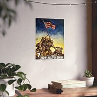 5522786293558599675_2048.jpeg 7th War Loan - Now, All Together - C.C. Beall (1945) - Patriotic WWII Poster Print