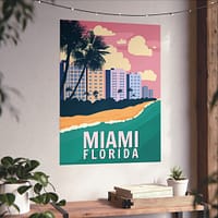 569800559655140430_2048.jpeg Miami, Florida - LUNE Original - Vintage Style Travel Poster Print