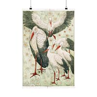 6355023977598741107_2048.jpeg Five storks in a meadow (Vijf ooievaars in een wei) - Theo van Hoytema (c. 1878) - Art Nouveau Poster Print