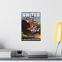 6881933959828642781_2048.jpeg UNITED - The United Nations fight for freedom - Leslie Ragan (1943) - Patriotic WWII Poster Print