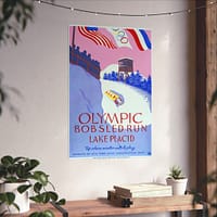 6931861649619043438_2048.jpeg Olympic Bobsled Run, Lake Placid – Works Progress Administration (c. 1937) – Vintage Travel Poster Print
