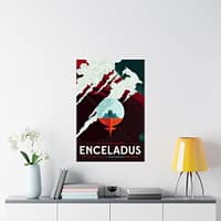 7752775645915136769_2048.jpeg Visit Beautiful Southern Enceladus - NASA Travel Ad (2016) - Space Age Poster Print