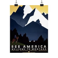 7928351047848795832_2048.jpeg See America: Welcome to Montana – Works Progress Administration (c. 1930s) – Vintage Travel Poster Print