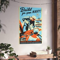 9046827245686162076_2048.jpeg Build for your Navy! Enlist! - R. Muchley (c. 1941-43) - Patriotic WWII Poster Print