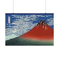 9331109836503389190_2048.jpeg Red Fuji (South Wind, Clear Sky) – Katsushika Hokusai (c. 1830-32) – Japanese Woodblock Poster Print