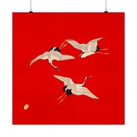9789646801532192894_2048.jpeg Three Cranes on Vermilion - Japanese Furoshiki Poster Print