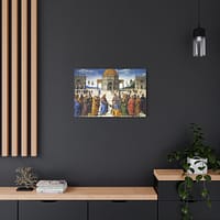 9990457056554290376_2048.jpeg Christ Giving the Keys to St. Peter – Pietro Perugino (c. 1481-1482) – Renaissance Canvas Print