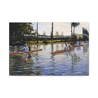 10072757806504826519_2048.jpeg Boating on the Yerres - Gustave Caillebotte (1877) - Impressionist Canvas Print