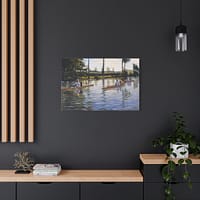 16016640454394714404_2048.jpeg Boating on the Yerres - Gustave Caillebotte (1877) - Impressionist Canvas Print