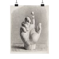16554103335988934767_2048.jpeg A Hand, Drawn After Plaster - Dankvart Dreyer (1833) - Vintage Art Poster Print