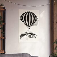 17636439899092961133_2048.jpeg Aerialist with Wings and Balloon (1870) - Vintage Art Poster Print