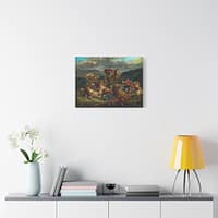 2882696335073074735_2048.jpeg The Lion Hunt - Eugène Delacroix (c. 1860-61) - Classical Canvas Print