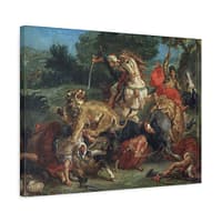 3850106961329171145_2048.jpeg The Lion Hunt - Eugène Delacroix (c. 1855) - Classical Canvas Print