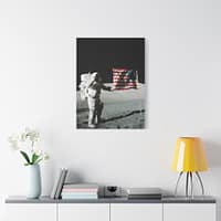 10751846327642143350_2048.jpeg Astronaut Eugene A. Cernan on the Moon - Apollo 17 Mission - NASA (1972) - Space Age Canvas Print
