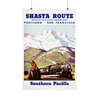 2795299590576911714_2048.jpeg Shasta Route Through the Shasta-Cascade Wonderland Region - Southern Pacific - Maurice Logan (1950) - Vintage Travel Poster Print
