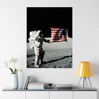 2956451158264265932_2048.jpeg Astronaut Eugene A. Cernan on the Moon - Apollo 17 Mission - NASA (1972) - Space Age Poster Print