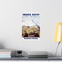 3289046847037716576_2048.jpeg Shasta Route Through the Shasta-Cascade Wonderland Region - Southern Pacific - Maurice Logan (1950) - Vintage Travel Poster Print