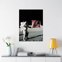 6872564225883964718_2048.jpeg Astronaut Eugene A. Cernan on the Moon - Apollo 17 Mission - NASA (1972) - Space Age Poster Print
