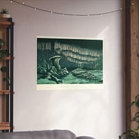 6447543540855928515_2048.jpeg Aurora Borealis in High Latitudes - William MacKenzie’s National Encyclopedia (1891) - Vintage Lithograph Poster Print